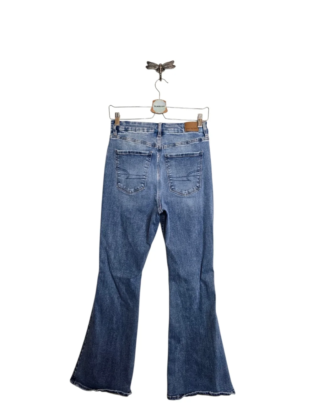 AE Next Level Curvy Ripped Super High-Waisted Flare Jean - Glowing Light 8 Short